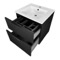 24 Inch Floating Black Bathroom Vanity, Modern